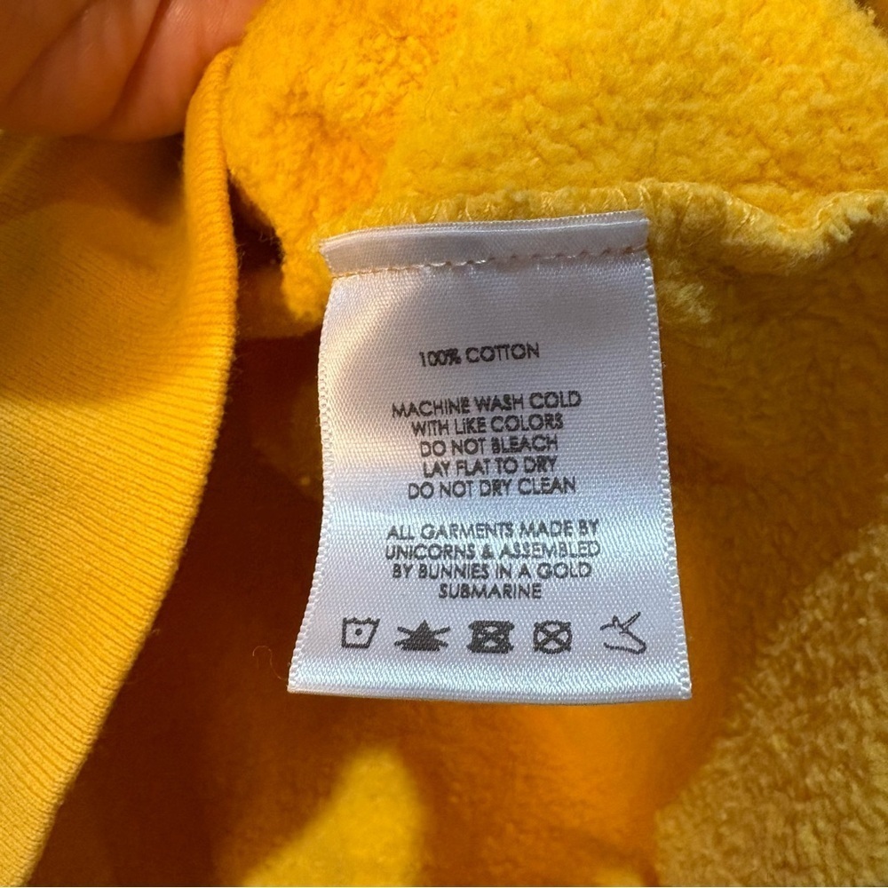 Melody Ehsani Yellow Crewneck Sweater Sweatshirt with Rose Patch - Picture 5 of 5